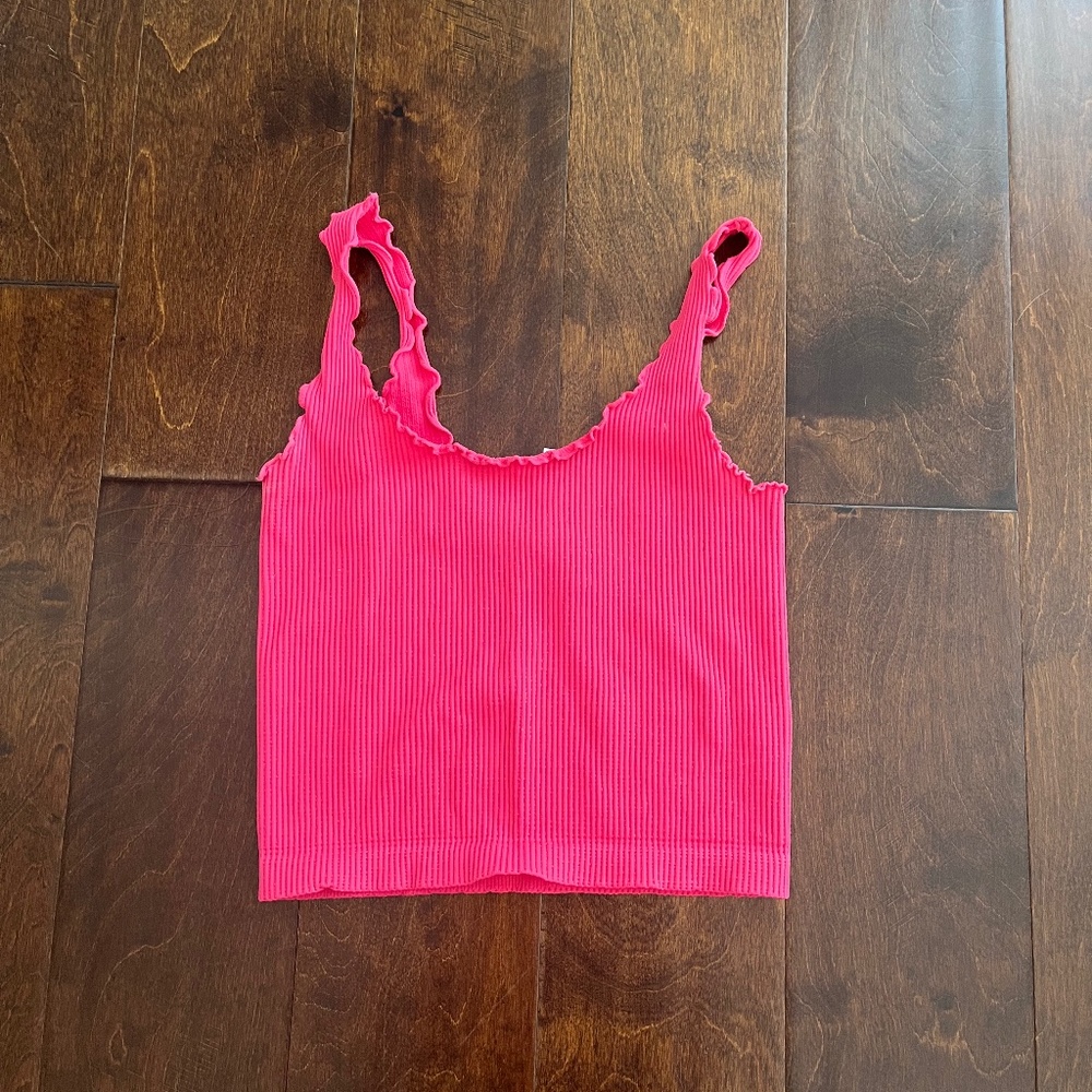 NIKIBIKI Ribbed Pink Tank